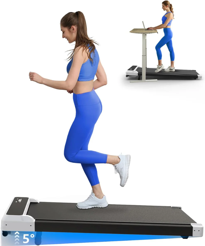 2-in-1 Compact Walking Pad Treadmill with Incline, 2.5HP, and an LED Display