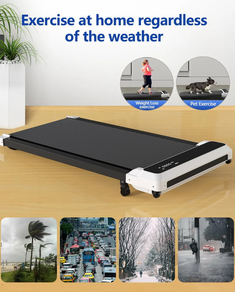 2-in-1 Compact Walking Pad Treadmill with Incline, 2.5HP, and an LED Display