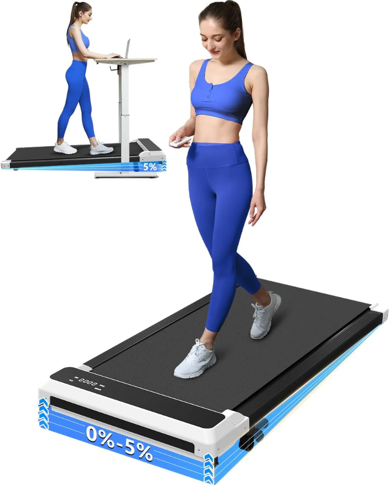 2-in-1 Compact Walking Pad Treadmill with Incline, 2.5HP, and an LED Display