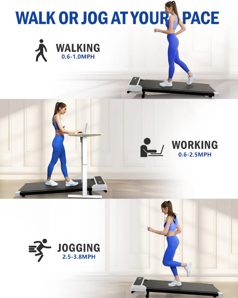 2-in-1 Compact Walking Pad Treadmill with Incline, 2.5HP, and an LED Display