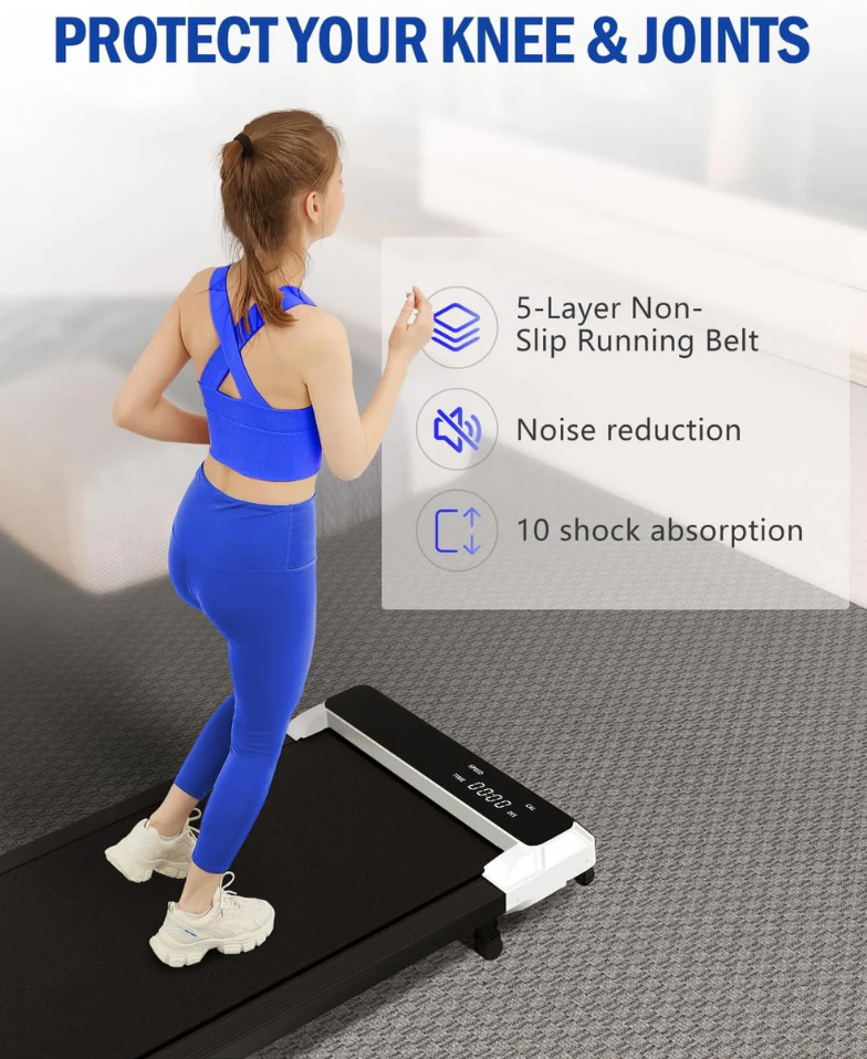 2-in-1 Compact Walking Pad Treadmill with Incline, 2.5HP, and an LED Display