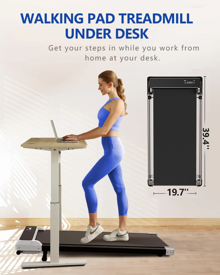 2-in-1 Compact Walking Pad Treadmill with Incline, 2.5HP, and an LED Display