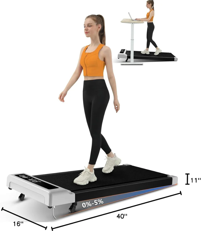 2-in-1 Compact Walking Pad Treadmill with Incline, 2.5HP, and an LED Display