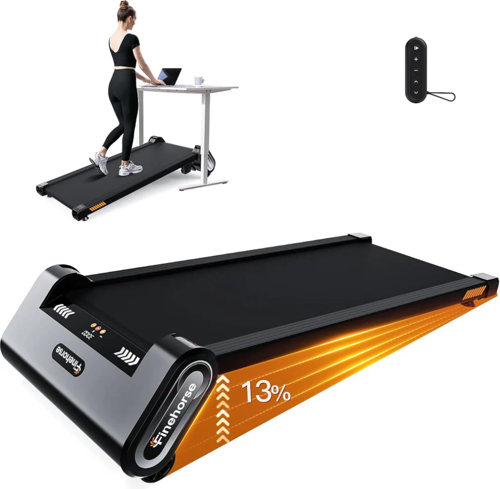 Professional Under Desk Treadmill with Auto Incline, 6-in-1 Functionality, 2.5HP Motor, 330LBS Capacity, LED Display, and Remote Control