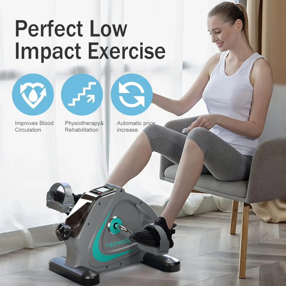 Portable Under Desk Exercise Bike with 5LBS Flywheel 