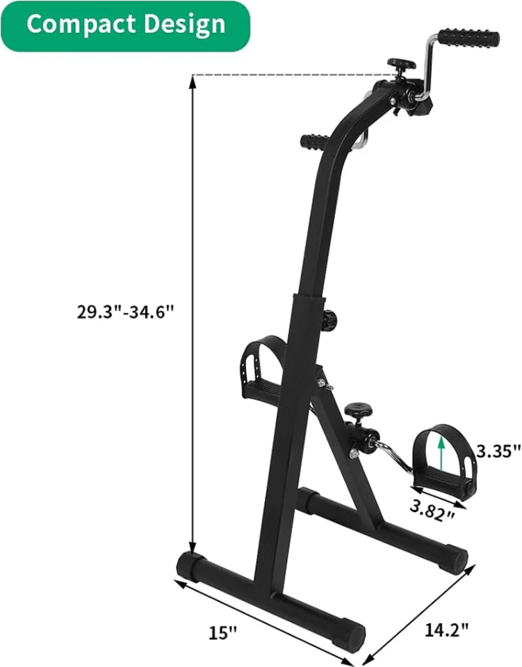 Adjustable seatless Exercise Bike with Nonslip Base and Built-In Electronic Display