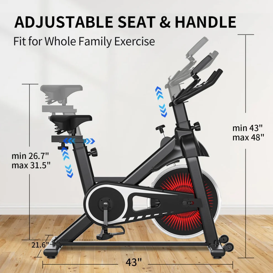 Indoor Stationary Exercise Bike for Home Cardio Workout - Bike with a 245 lbs. Weight Capacity