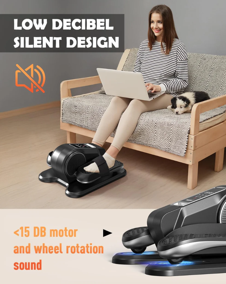 Under Desk Elliptical Machine, with 12 Adjustable Speeds and Remote Control