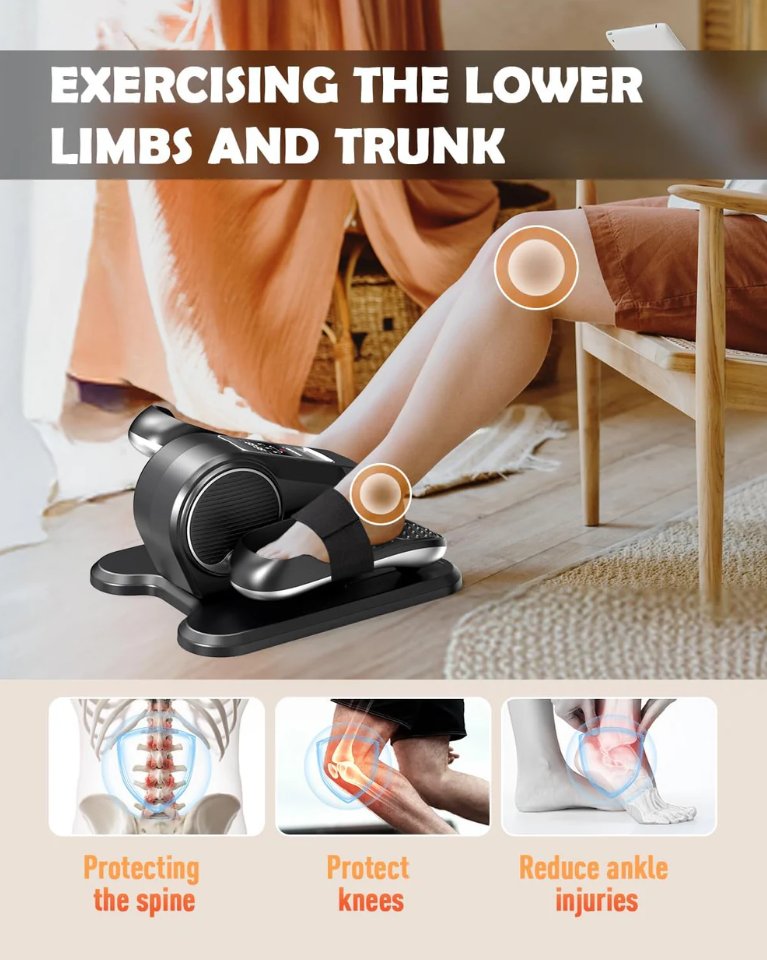 Under Desk Elliptical Machine, with 12 Adjustable Speeds and Remote Control