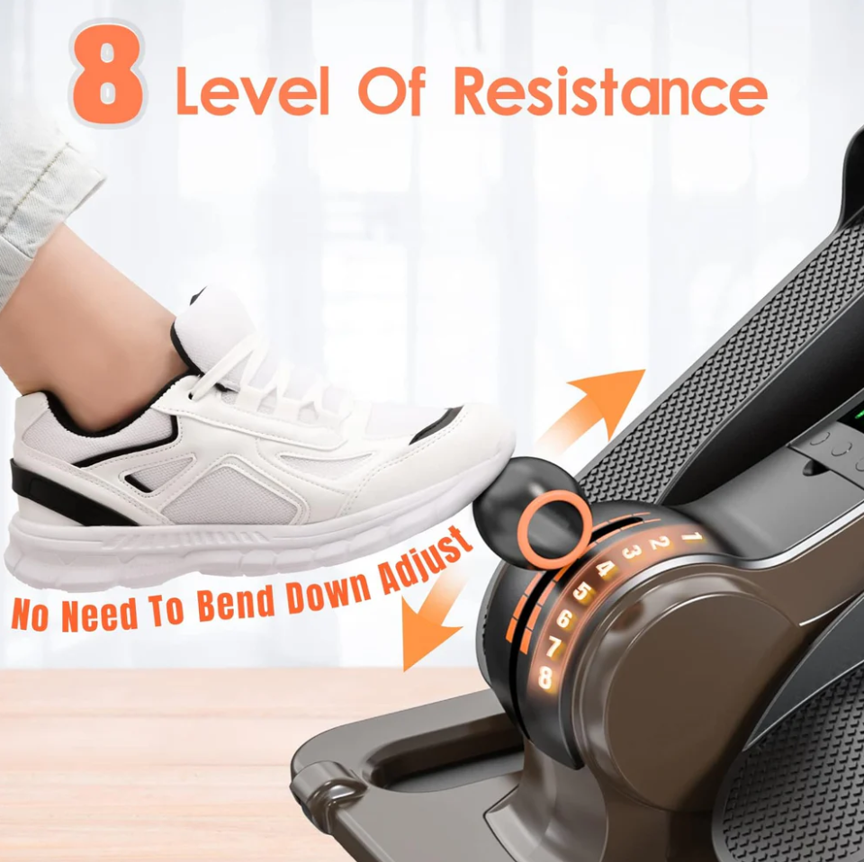 Under Desk Elliptical Trainer - Manual Quiet Foot Pedal Exerciser for Home Use, Portable Mini Elliptical Machine