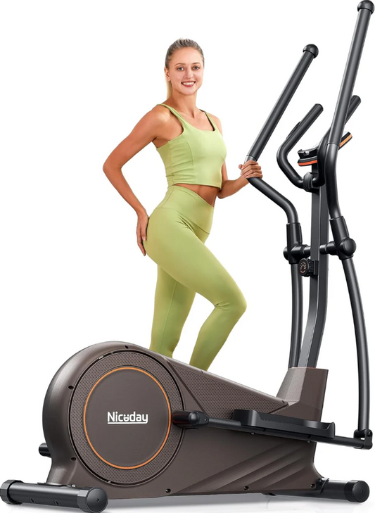 Professional Elliptical Trainer for Home Use with Hyper-Quiet Magnetic Drive System, Adjustable Stride Length (15.5" - 18"), 16 Resistance Levels