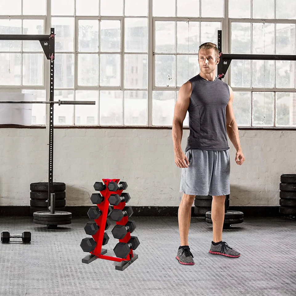 150 lb Dumbbell Set with Storage Rack, Color Series