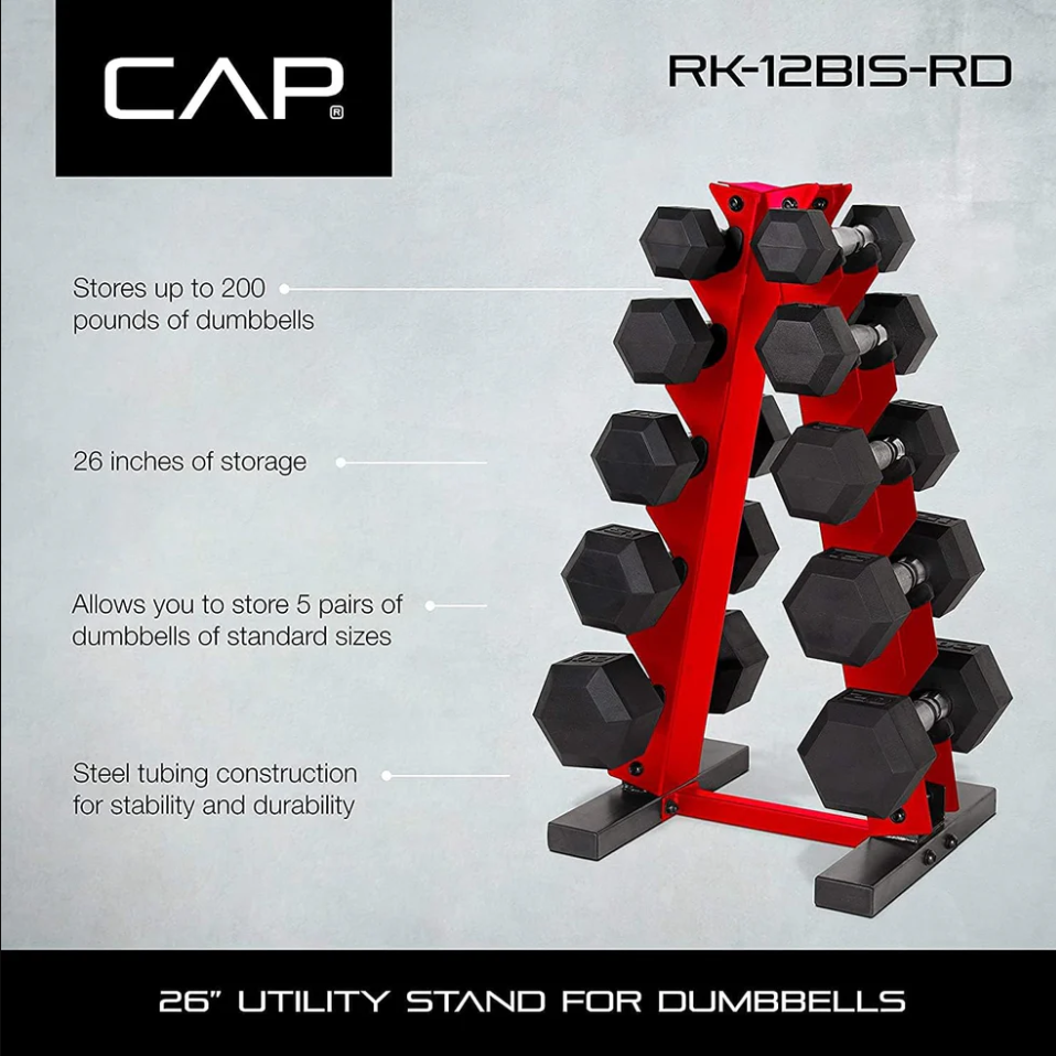 150 lb Dumbbell Set with Storage Rack, Color Series