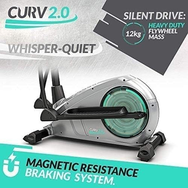 Curv 2.0 | Curv Mini | Elliptical Cross Trainers | Seated under Desk Elliptical Trainer | Exercise Step Machine | Adjustable Resistance | LCD Screen | Bluetooth | Black | Grey