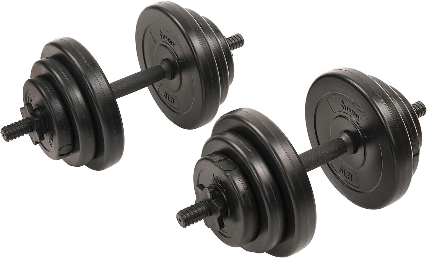 Exercise Vinyl 40 Lb Dumbbell Set Hand Weights for Strength Training, Weight Loss, Workout Bench, Gym Equipment, and Home Workouts